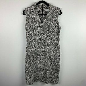 Calvin Klein Womens Chevron Jacquard Sheath Dress Sleeveless Size 8